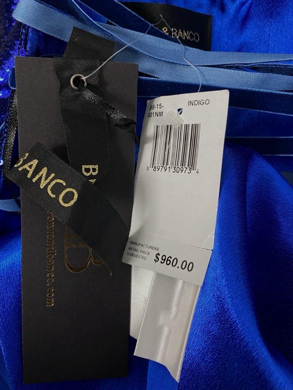 NWT Bronx & Banco Maraya Indigo Sequin Midi Corset Dress - Picture 16 of 16
